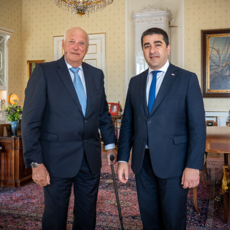 Kong Harald møtte Georgias parlamentspresident